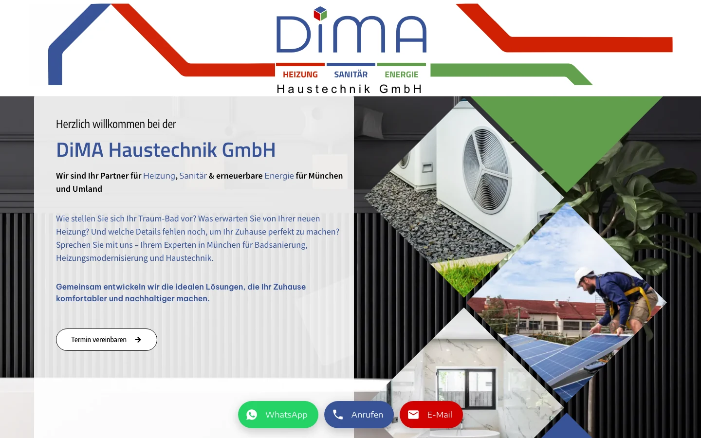Screenshot DiMA Haustechnik GmbH