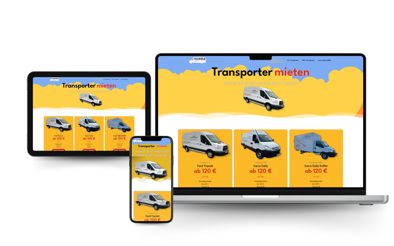 Screenshot Haikels Transportservice