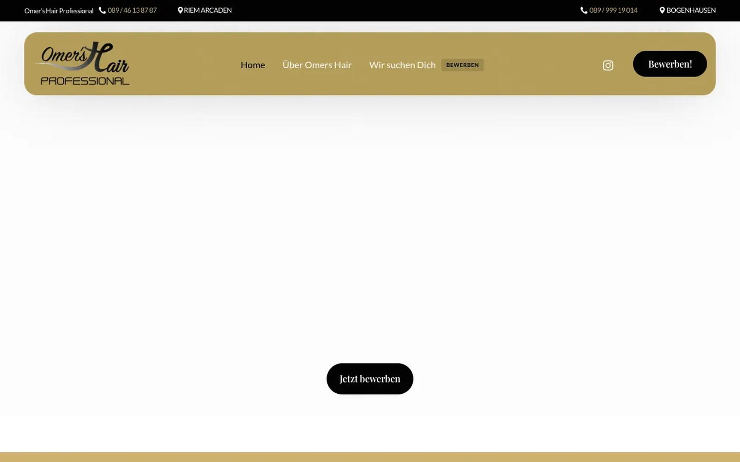 Desktop-Ansicht Jobs bei Omers Hair