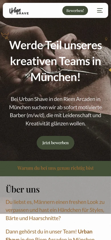Mobile-Ansicht Jobs bei Urban Shave