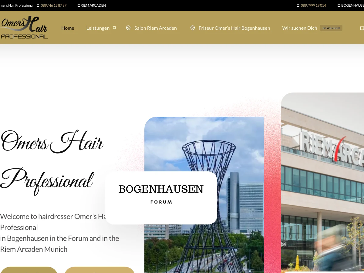 Tablet-Ansicht Omers Hair Professional