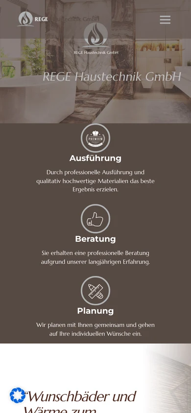 Mobile-Ansicht Rege Haustechnik