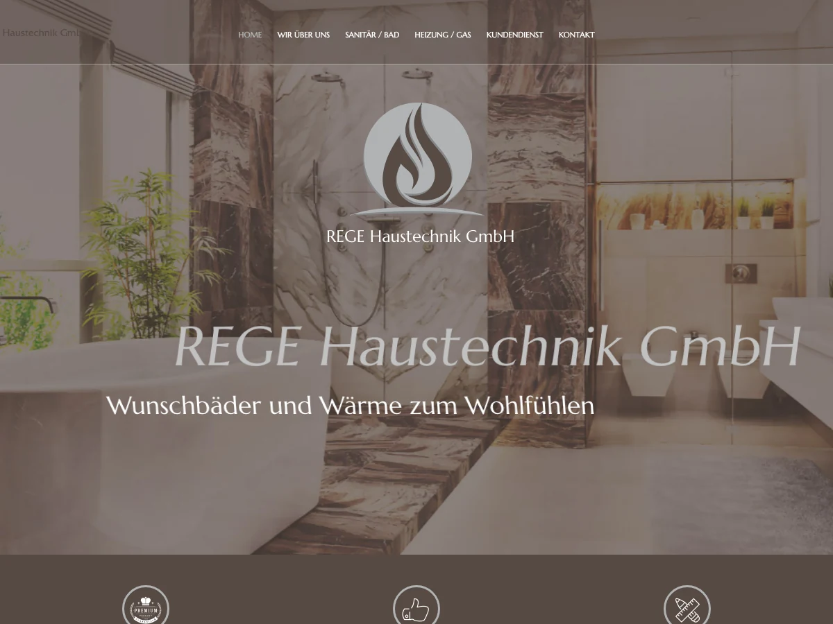 Tablet-Ansicht Rege Haustechnik